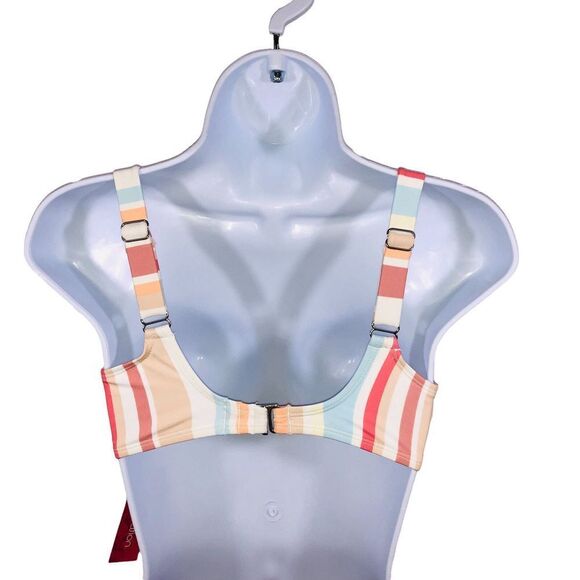 Xhilaration JUNIOR'S SZ M/4-6 Bikini Swim or Fashion Top Multi-Color Stripes NWT - Picture 2 of 4